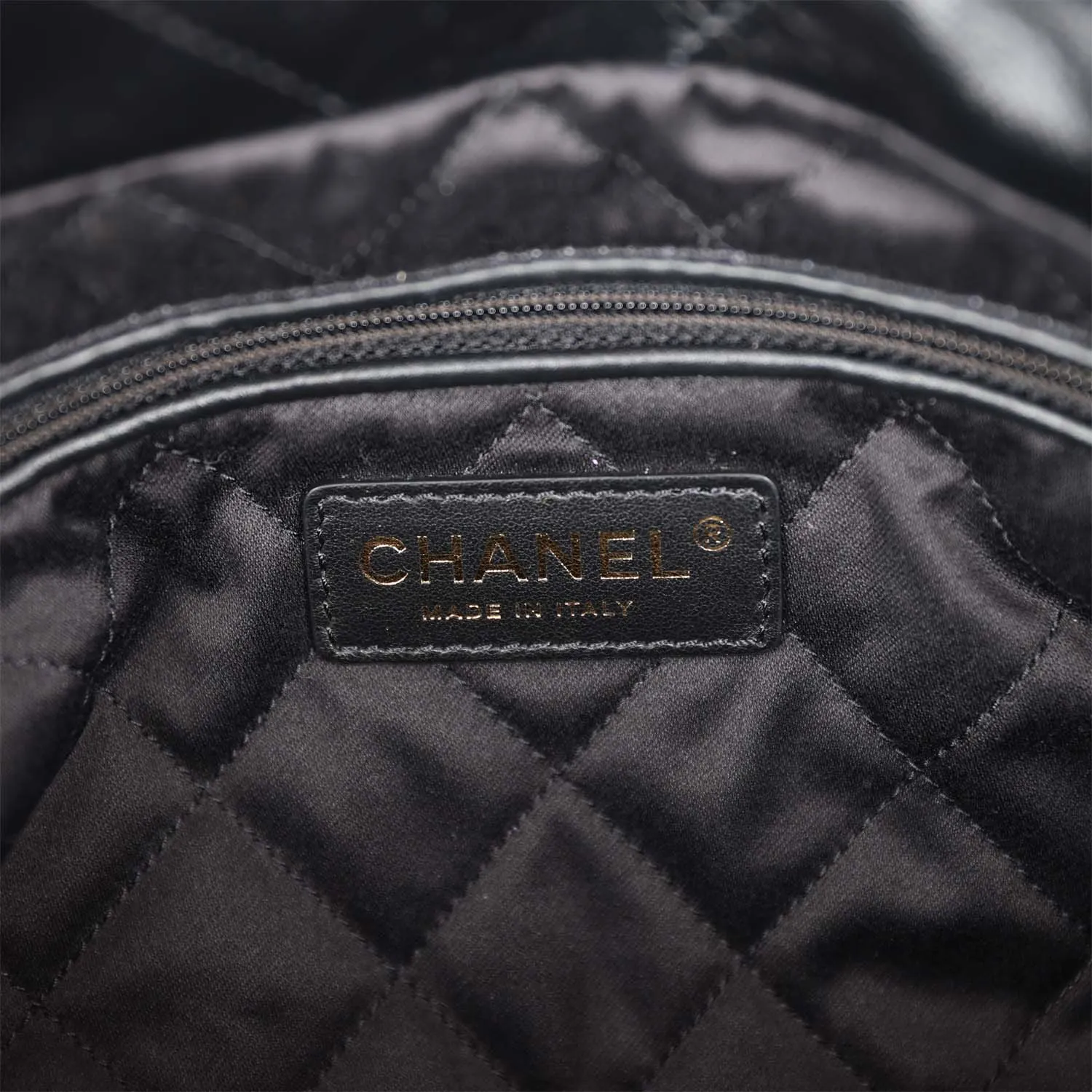 Chanel Small 22 Bag Black Lambskin Antique Gold Hardware