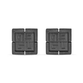 Charli Stainless Steel And Black Cufflinks
