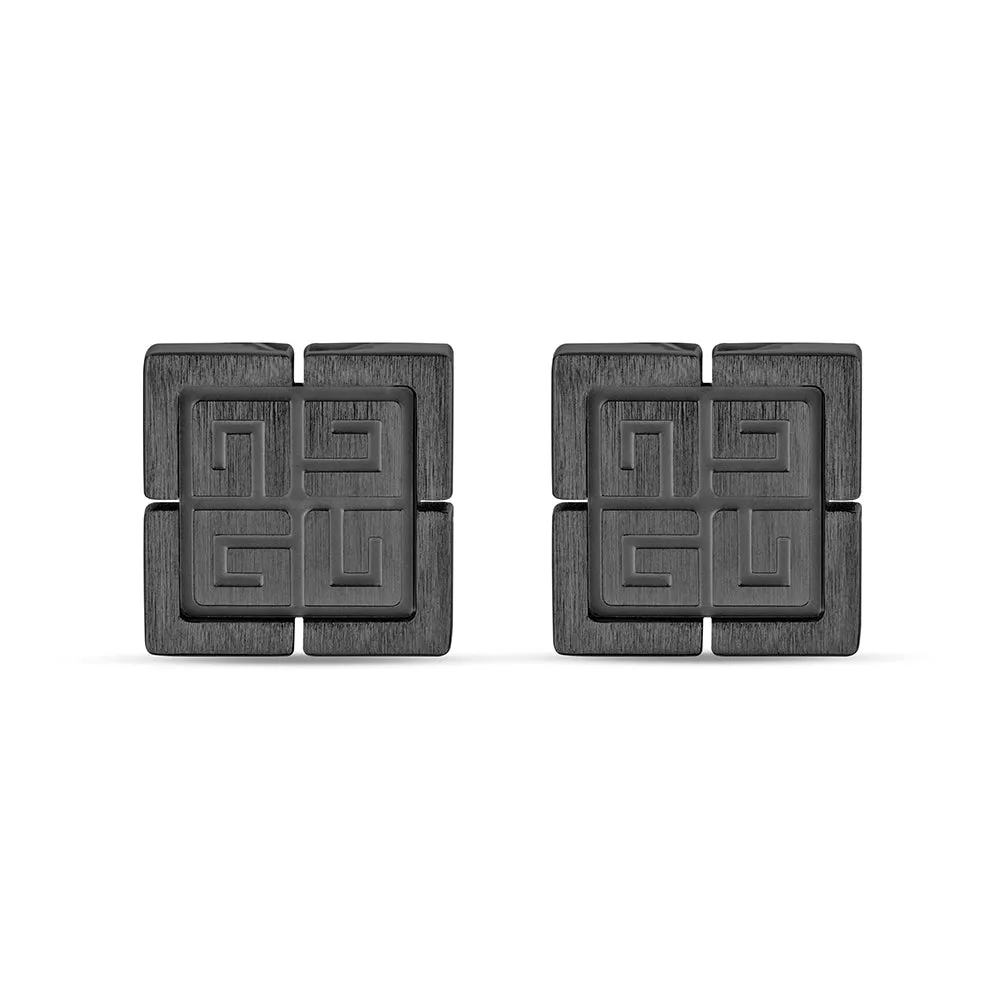 Charli Stainless Steel And Black Cufflinks