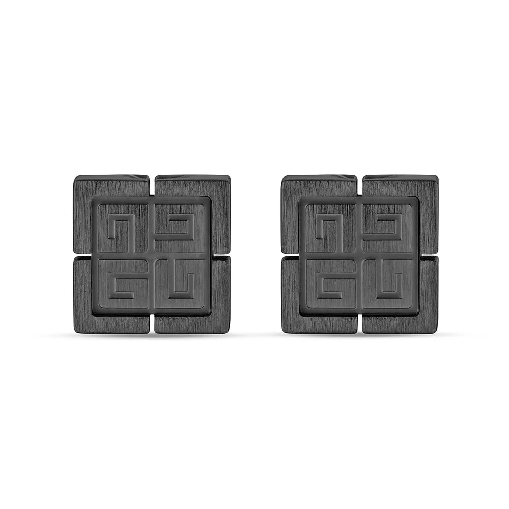 Charli Stainless Steel And Black Cufflinks