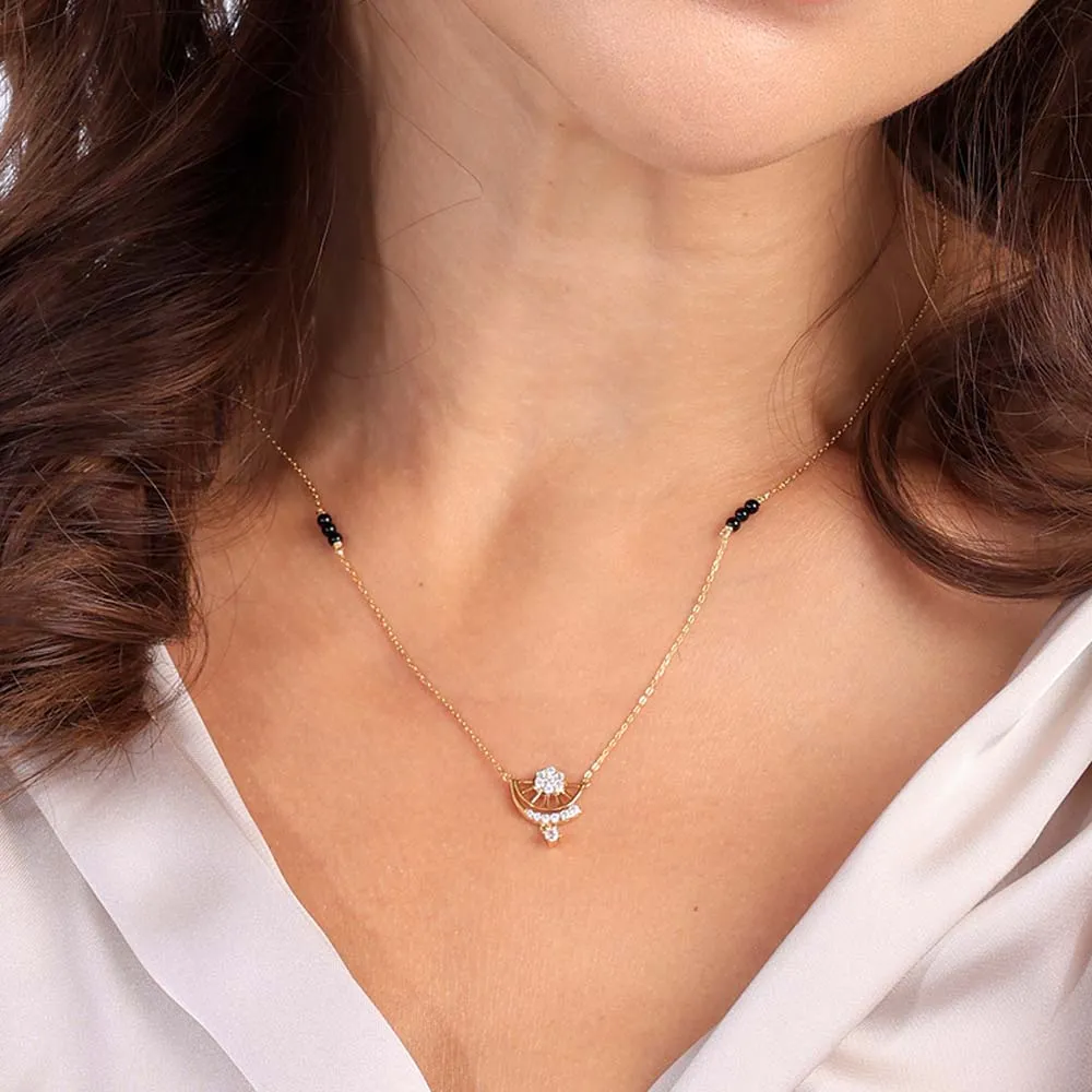 Chasing Sunrise Mini Diamond Mangalsutra | 18k Gold Vermeil