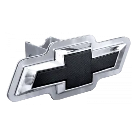 Chevrolet Black OEM Class III Hitch Plug – Chrome on Brushed