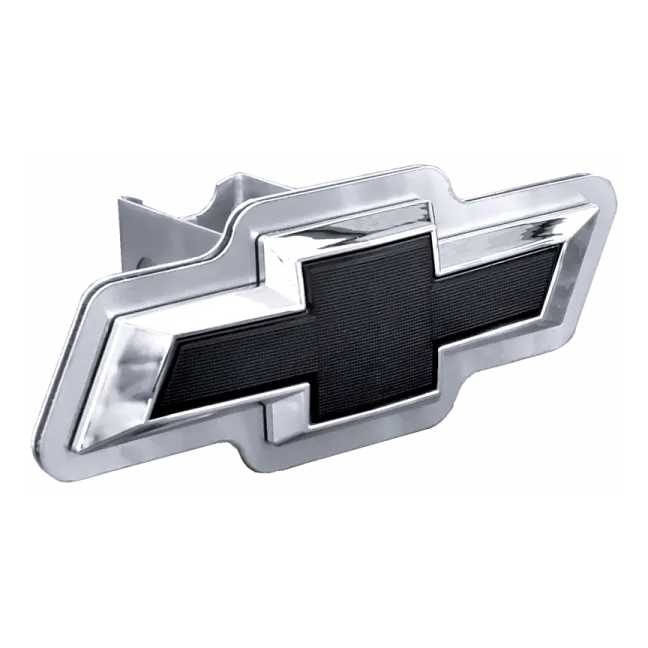 Chevrolet Black OEM Class III Hitch Plug – Chrome on Brushed