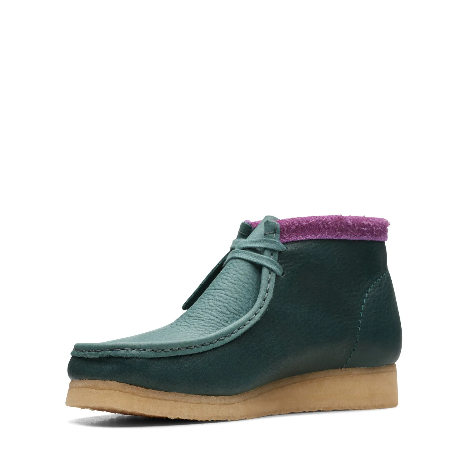 Clarks Originals Wallabee Boot Men's Green Purple Combi Leather Chukka Boots 26168831