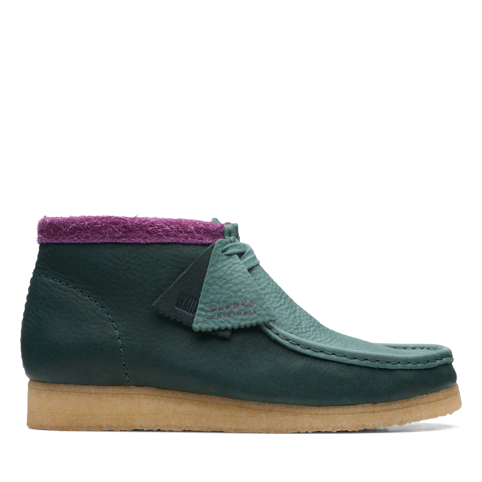 Clarks Originals Wallabee Boot Men's Green Purple Combi Leather Chukka Boots 26168831