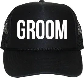 Classy Bride Groom Trucker Hat for The Groom Black