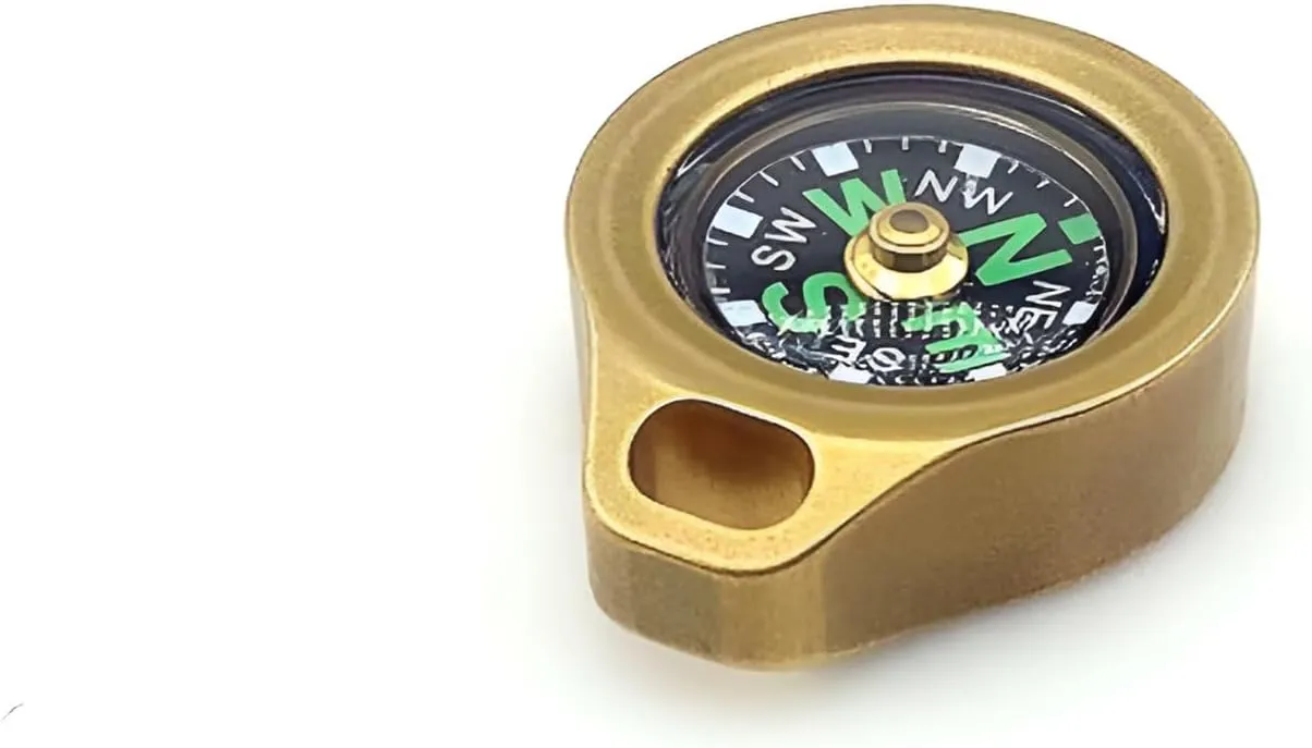 Compact Pocket Brass Compass - Essential EDC Orienteering Tool for Hiking, Camping, Survival, and Outdoor Adventures | Durable & Stylish Design