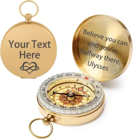 Compass Custom Portable Compasses Keychain with Text Mini Compas with Waterproof Luminous Function Survival Gifts for Men Hiking Camping Hunting Map Navigation Tool