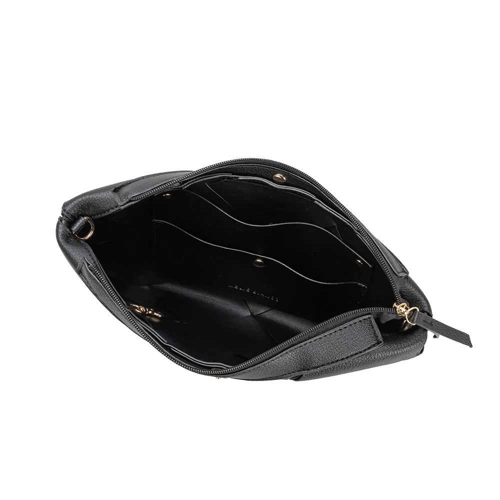 Connie Black Small Recycled Vegan Crossbody Bag