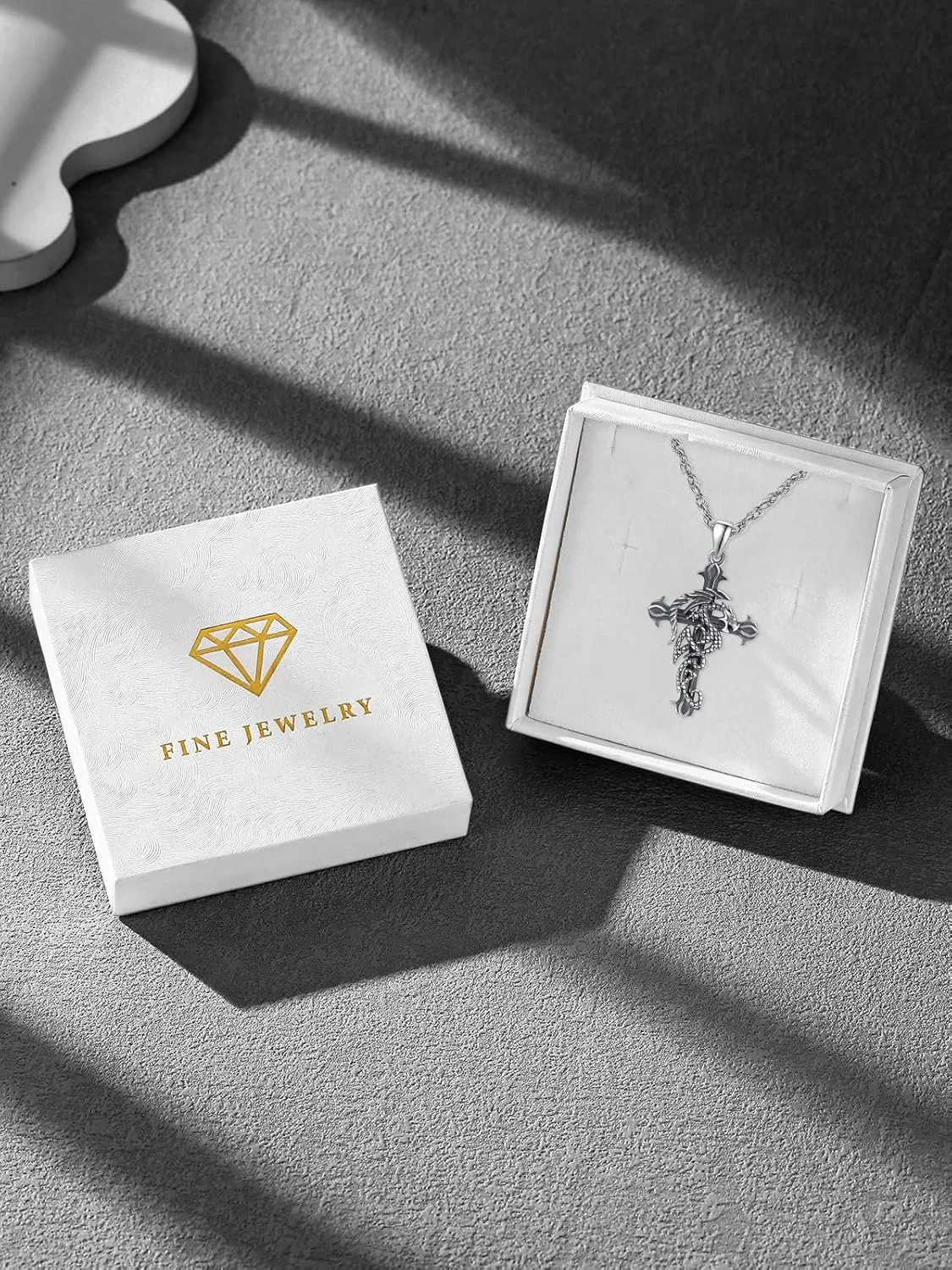 Cross Necklace 925 Sterling Silver Crucifix Cross Pendant Necklace Cross Amulet Protection Jewelry Gifts for Men Women