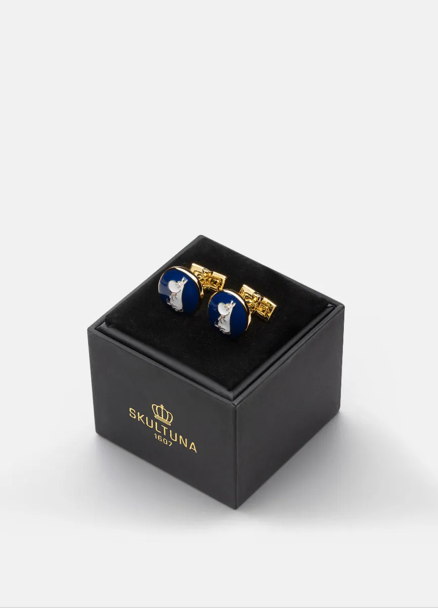 Cufflinks | Moomin  | Gold Plated | Moomintroll | Blue