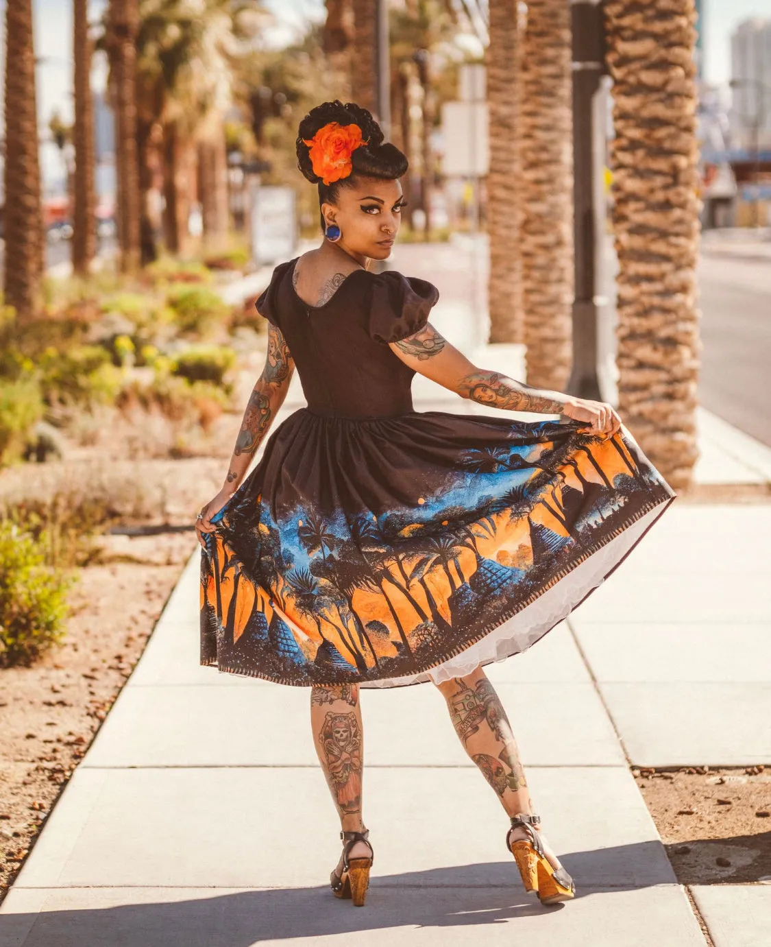 Custom Mayan Jungle Border Print Dress
