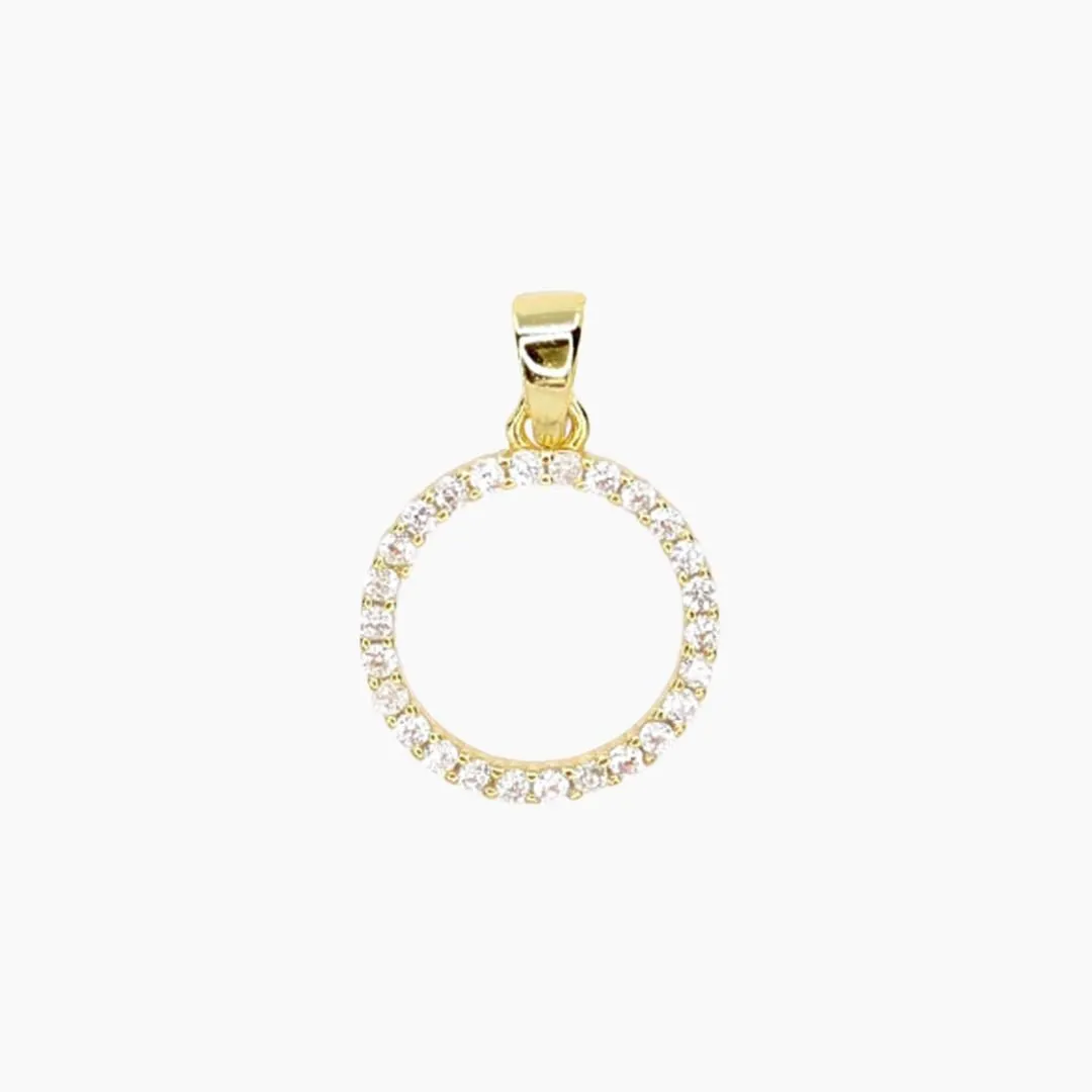 CZ Small Circle Pendant (Gold)