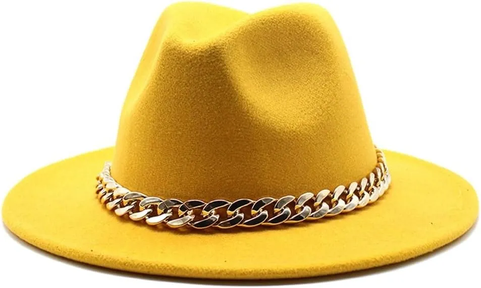DHAEY Autumn and Winter British Style Woolen Jazz Hat for Men and Women, European and American Big Brim Hat Fashion Felt Hat Luopan Caps & Hats(Rose Red)
