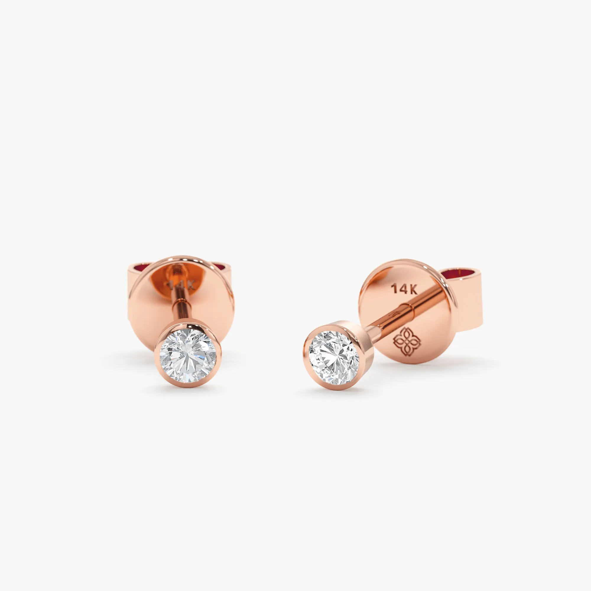 Diamond Bezel Studs - 2.3 mm, Susie