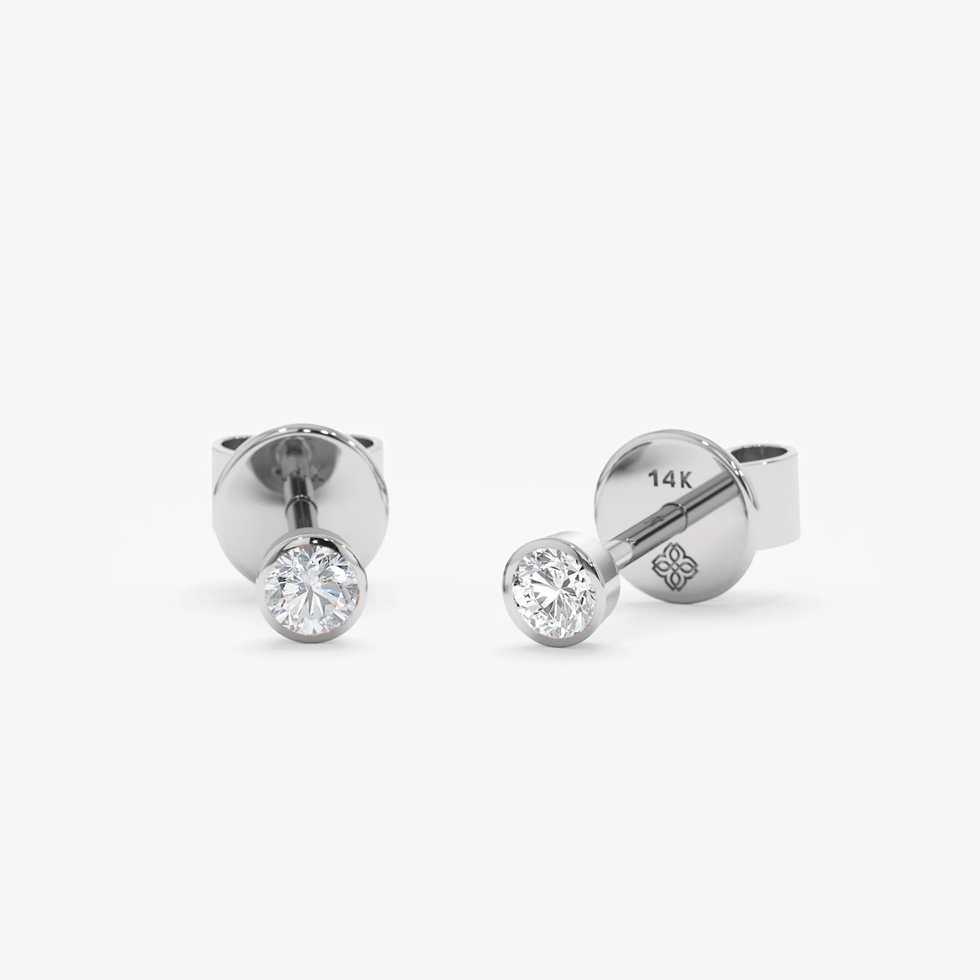 Diamond Bezel Studs - 2.3 mm, Susie