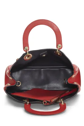 Dior,  Red Leather Diorissimo Medium, Red