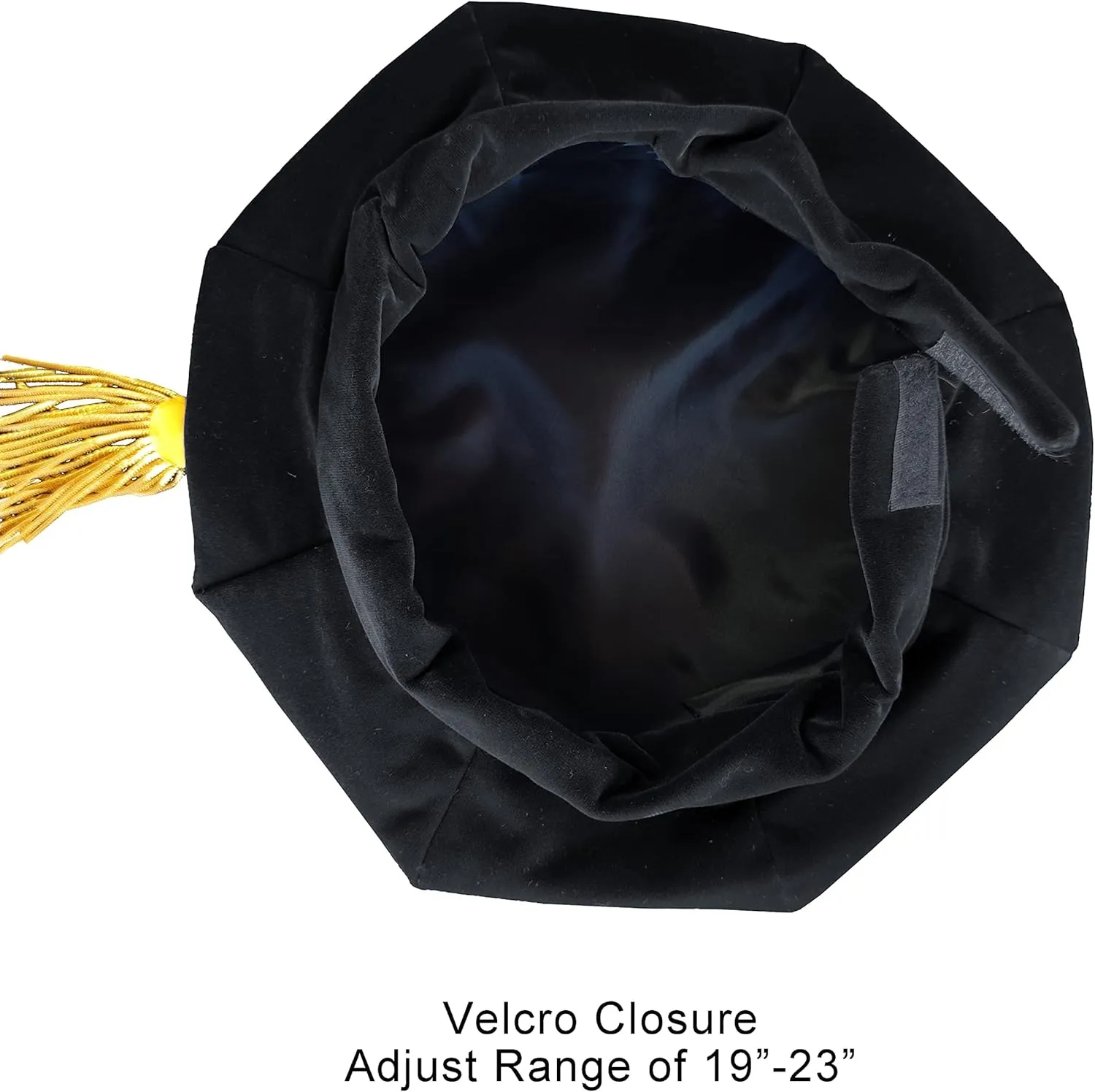 Doctoral Tam with Gold Bullion Tassel Unisex Black Velvet Graduation Tam