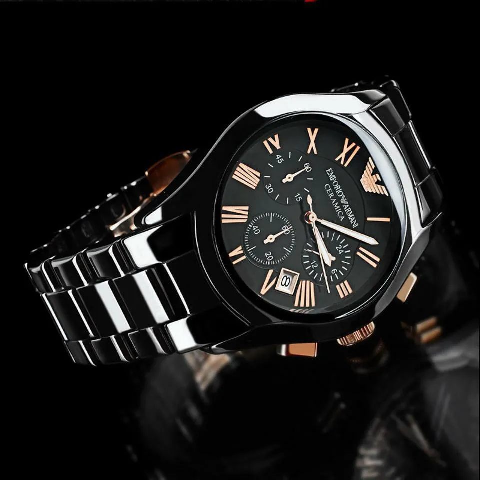 Emporio Armani Ceramic Black Chronograph Dial Men's Watch| AR1410