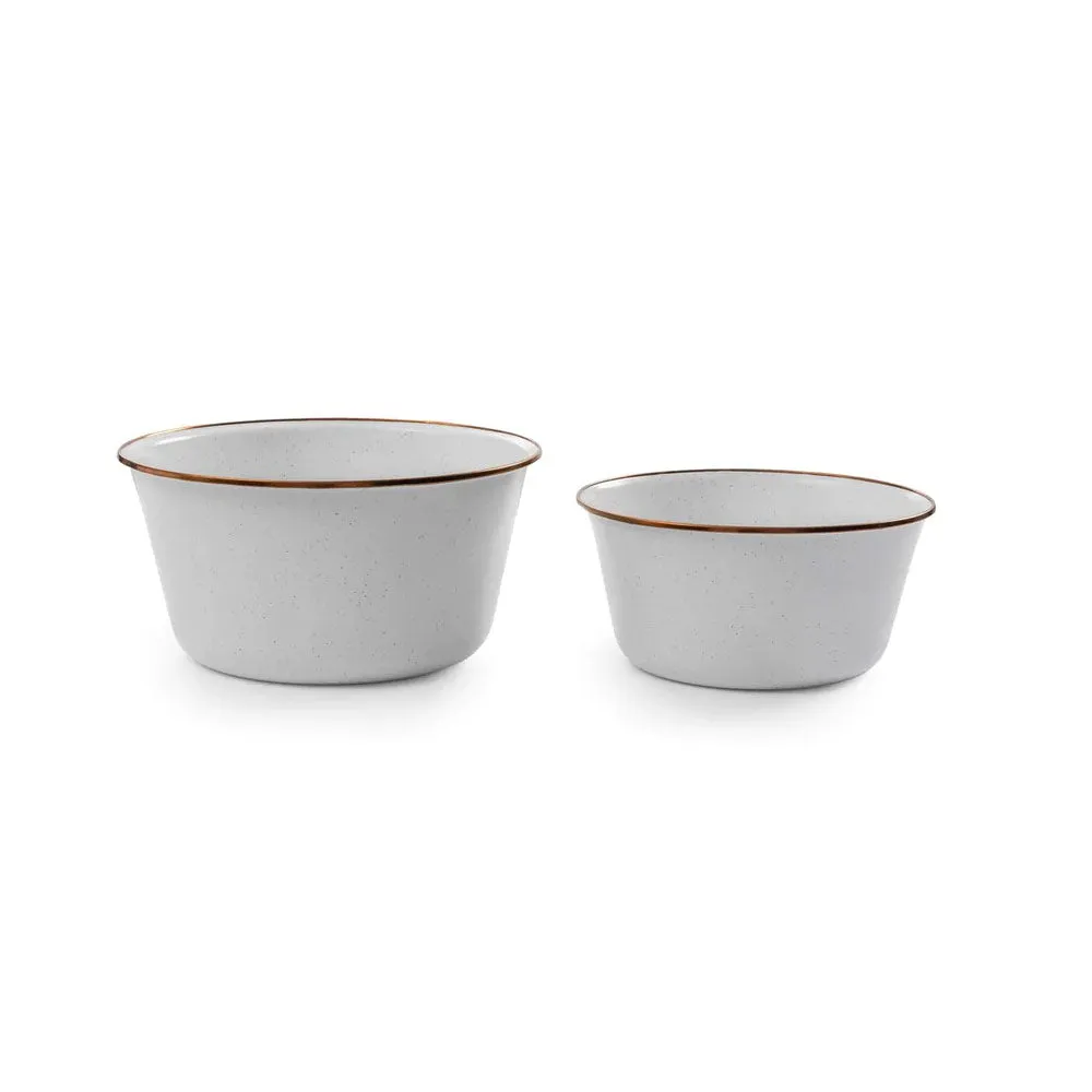 Enamel Mixing Bowl Set 'Eggshell'
