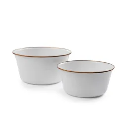 Enamel Mixing Bowl Set 'Eggshell'