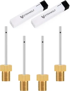 ETENWOLF Brass Ball Pump Needles with Storage Case, No Break Heavy Duty Air Pump Needles for Balls, Stainless Steel Body