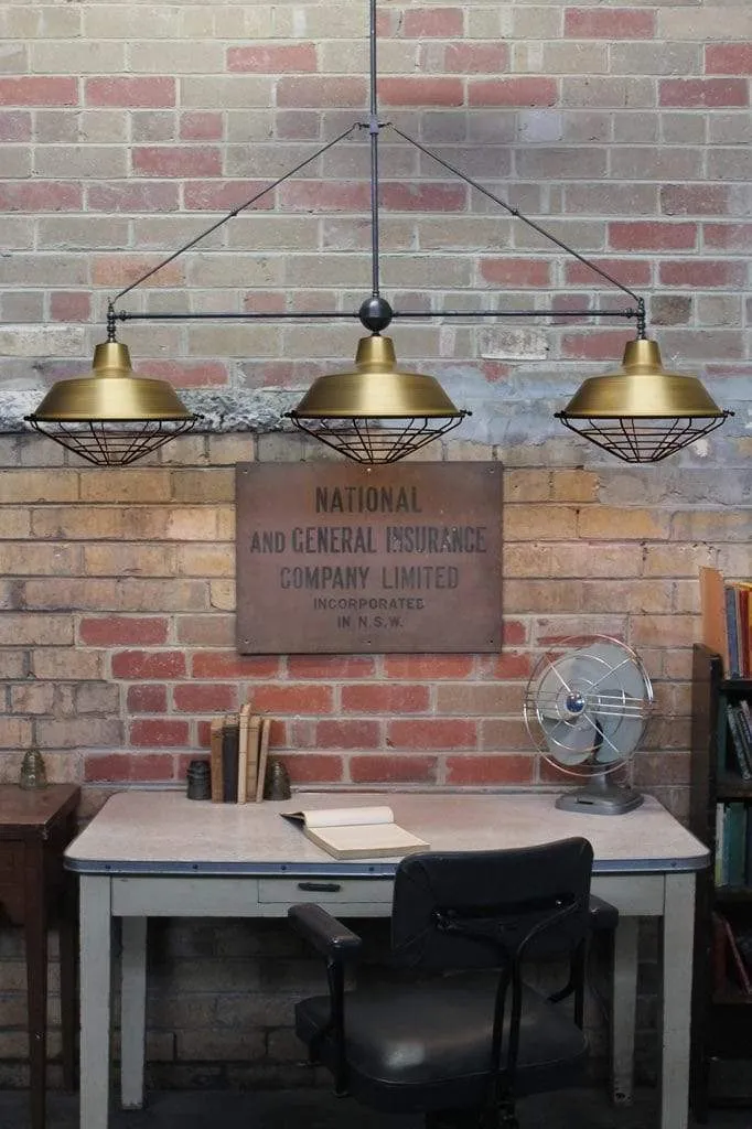 Factory Triple Arm Pendant Light