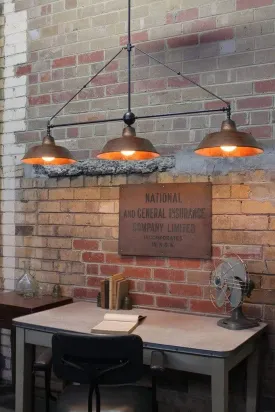 Factory Triple Arm Pendant Light