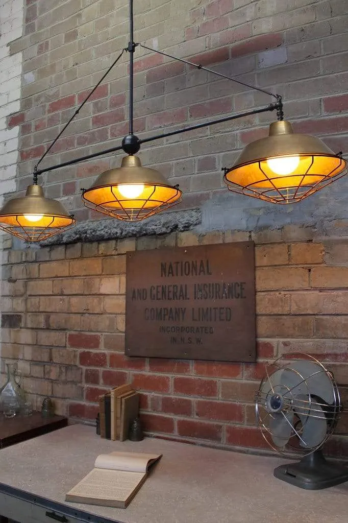 Factory Triple Arm Pendant Light