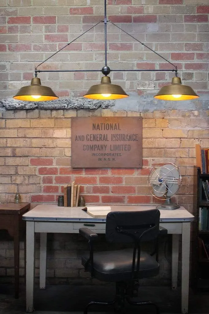 Factory Triple Arm Pendant Light