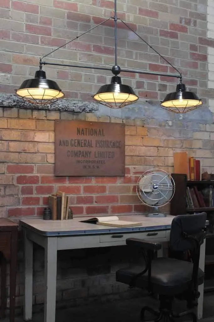 Factory Triple Arm Pendant Light
