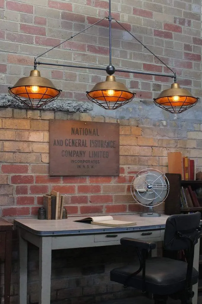 Factory Triple Arm Pendant Light