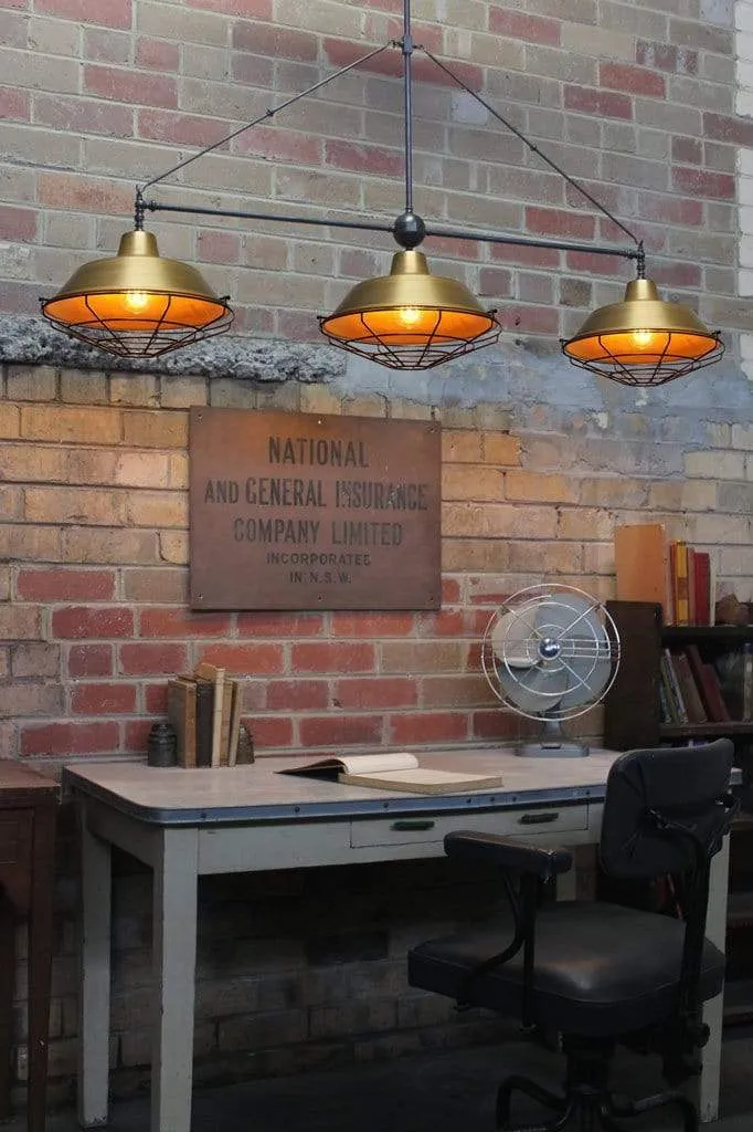 Factory Triple Arm Pendant Light
