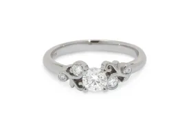 Five-Stone Diamond Elvish Vine Engagement Ring, Platinum