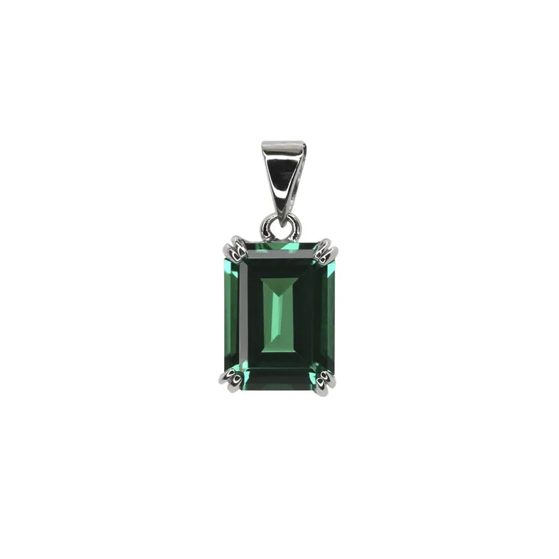 Fulton Emerald Green Pendant White Gold