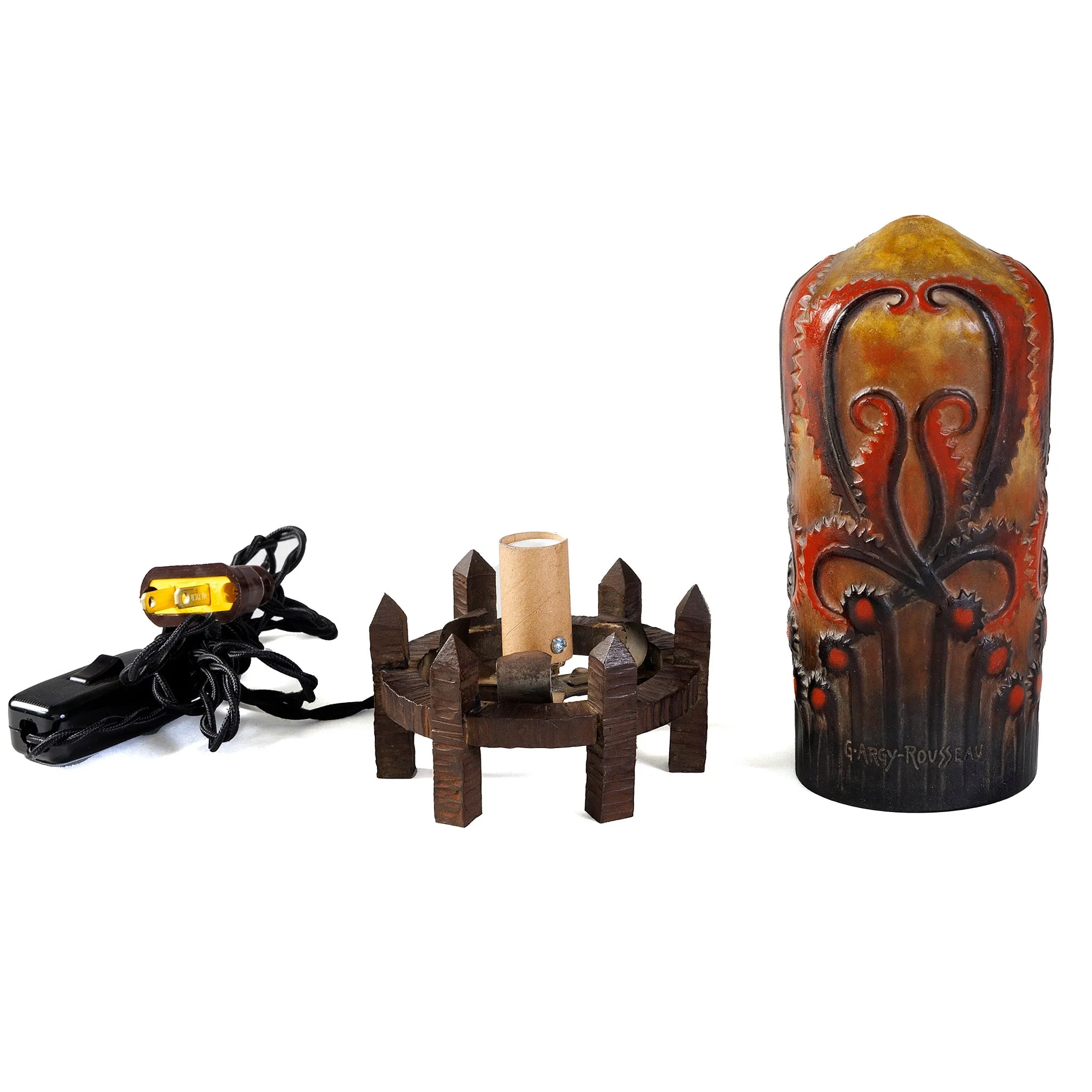 Gabriel Argy-Rousseau Pâte de Verre "Chardon indien" Night Light