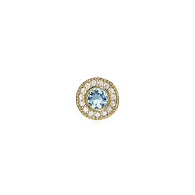 Gold Finish Micropave Birthstone Charm
