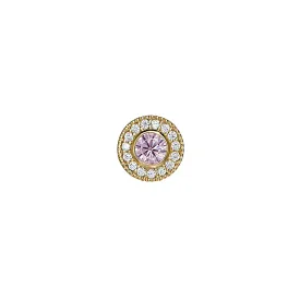 Gold Finish Micropave Birthstone Charm