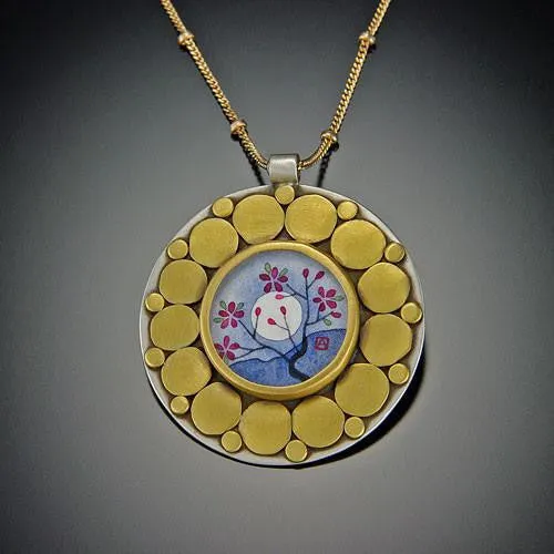 Gold Plum Blossom Mandala Necklace