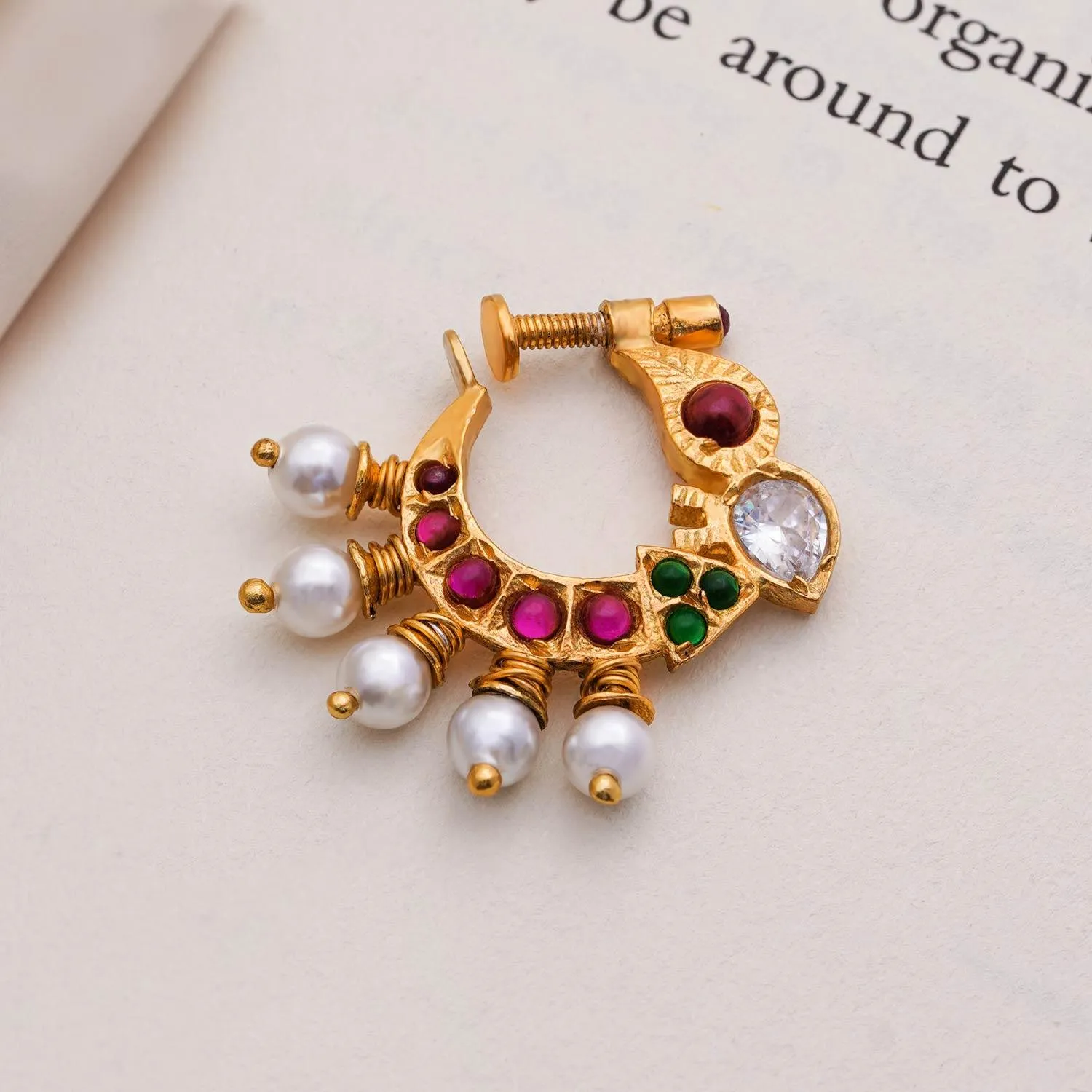 Gold Polish Nose Pin