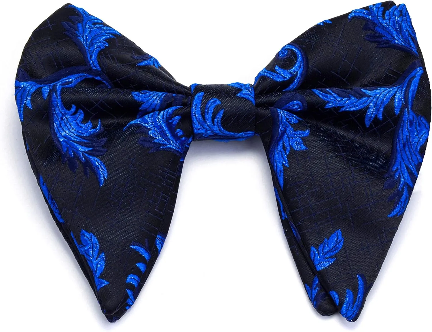 GUSLESON Fashion Floral Adjustable Pre-tied Big Bow Tie and Pocket Square Cufflink Set with Box