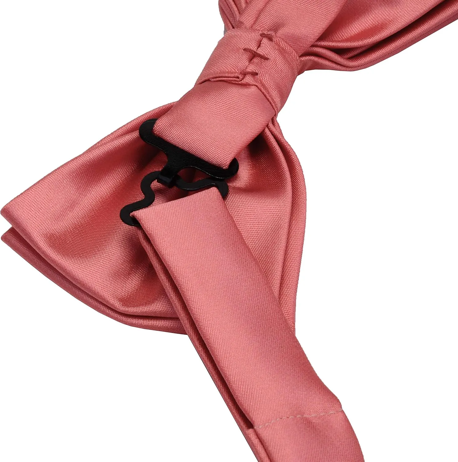 GUSLESON Mens Solid Color Double Fold Pre-tied Bow Tie and Pocket Square Cufflink Set with Gift Box