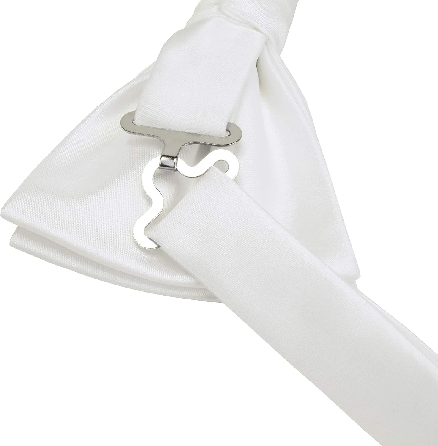 GUSLESON Mens Solid Color Double Fold Pre-tied Bow Tie and Pocket Square Cufflink Set with Gift Box