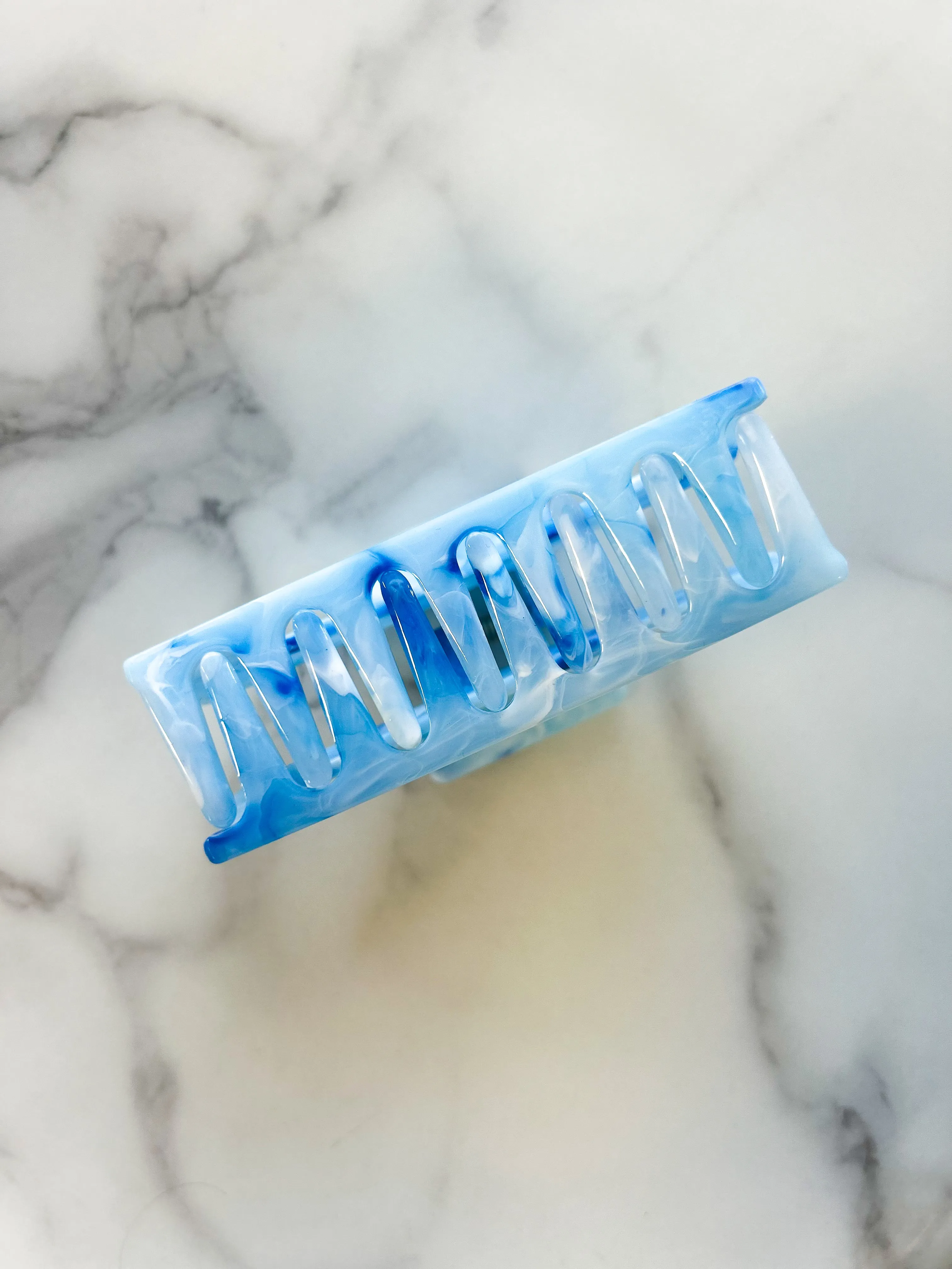 Hair Claw Clip in Marble Blue