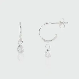 Hampton Moissanite & Silver Interchangeable Gemstone Earrings