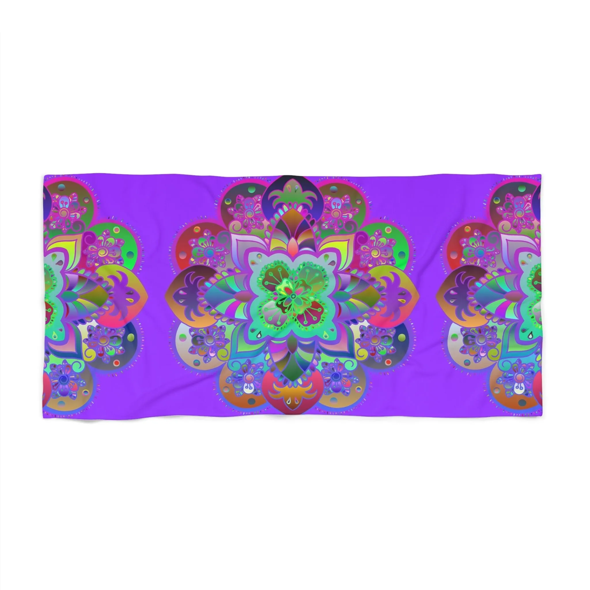 Handmade Mandala Beach Towel - Light Purple