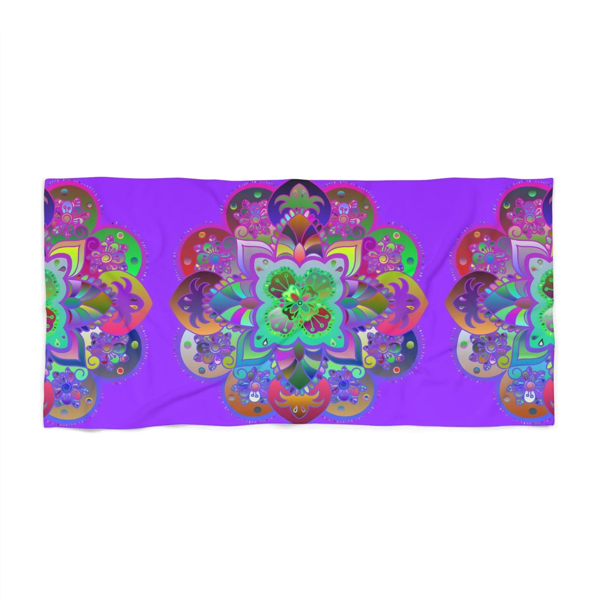 Handmade Mandala Beach Towel - Light Purple