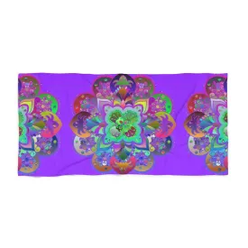 Handmade Mandala Beach Towel - Light Purple