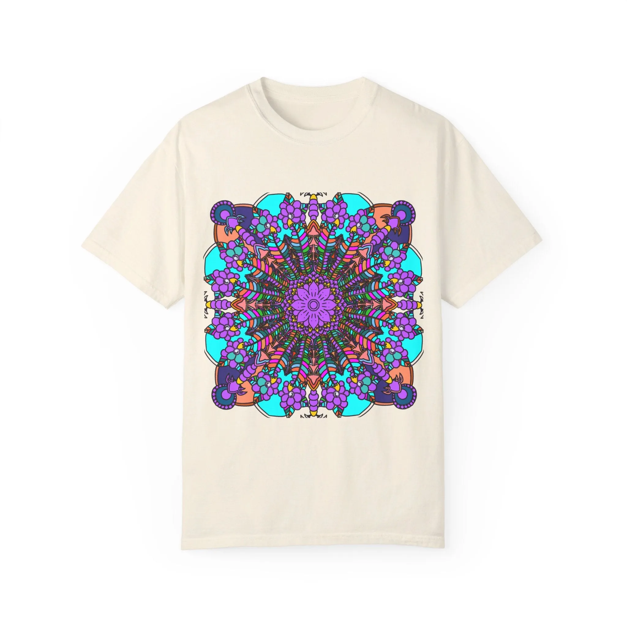 Handmade Mandala Design T-Shirt - 100% Ring-Spun Cotton