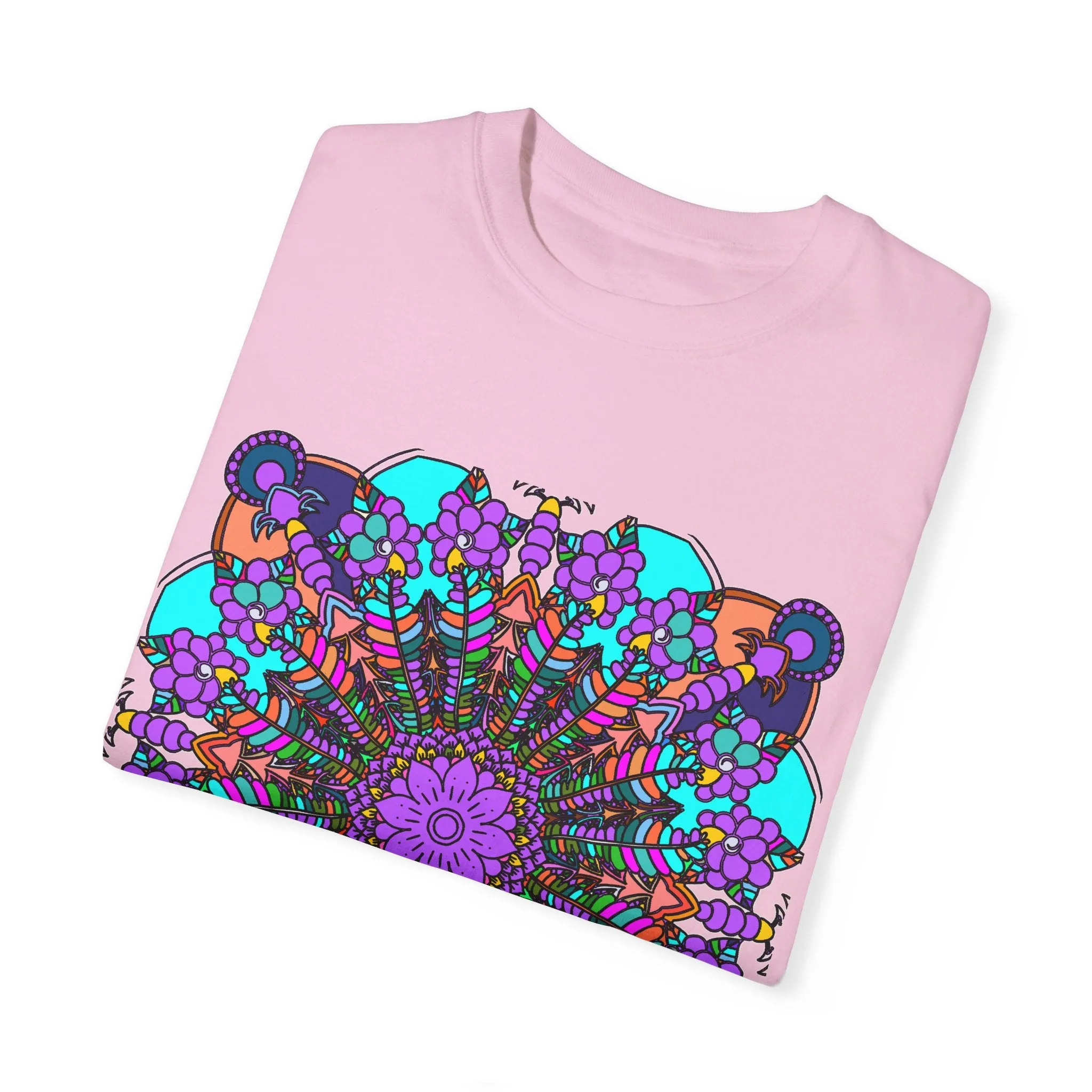 Handmade Mandala Design T-Shirt - 100% Ring-Spun Cotton